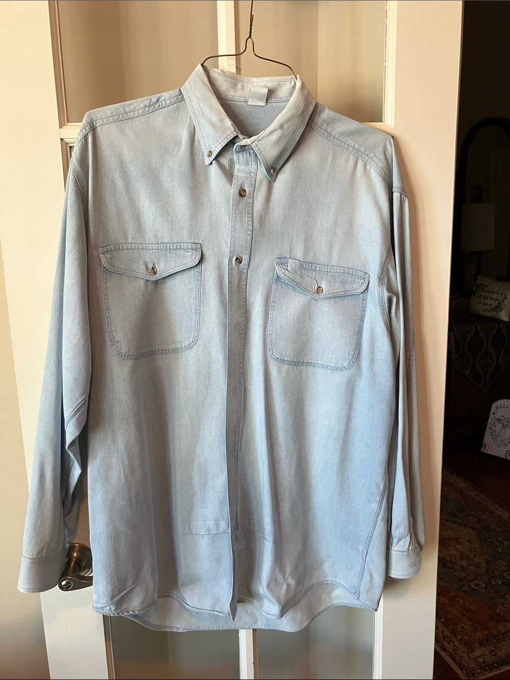 U2 Light Wash Button-Down Denim Shirt
